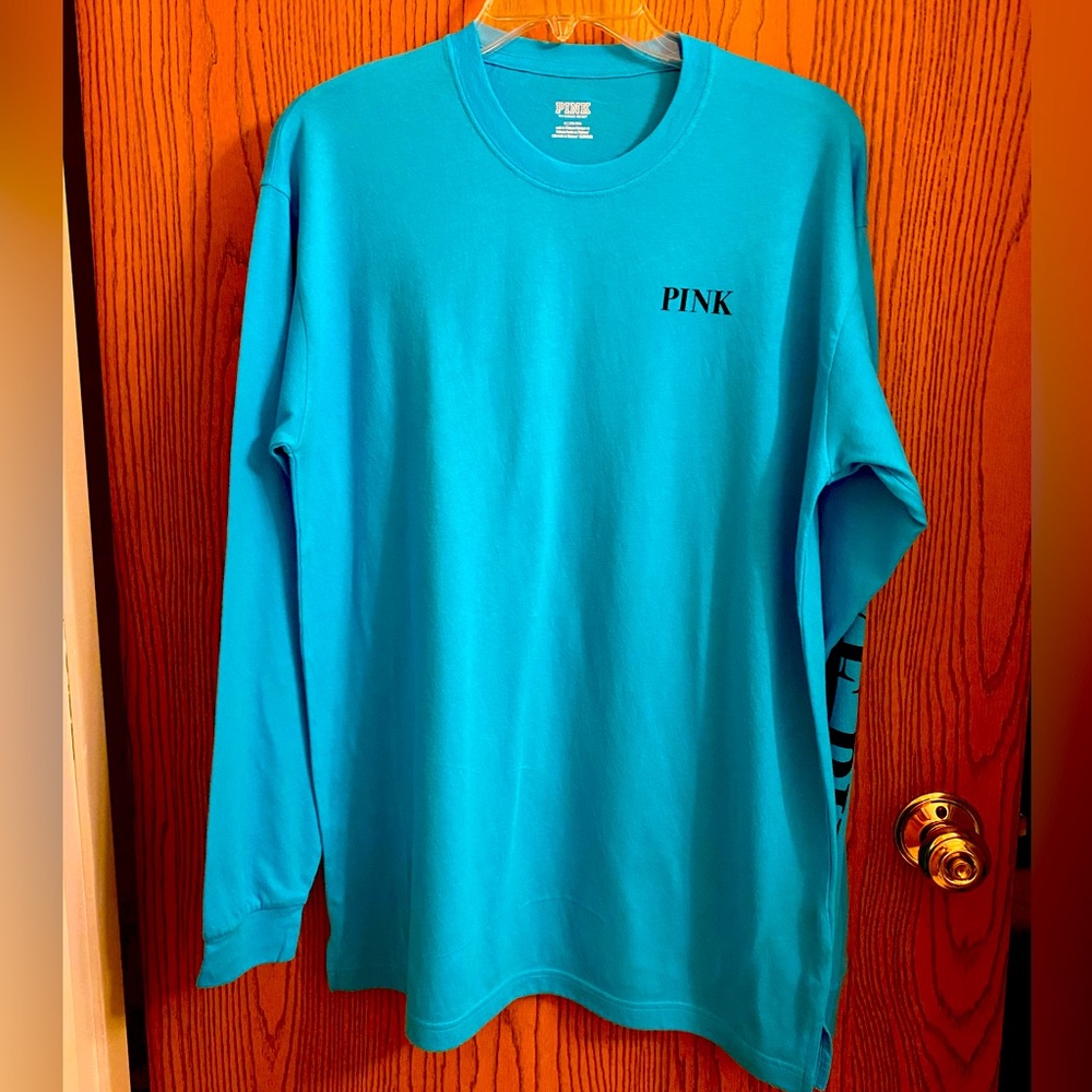 Pink by Victoria’s Secret turquoise long sleeve t-shirt size medium